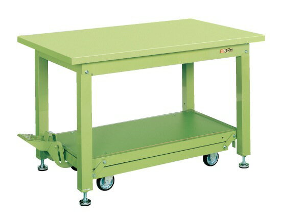 【個人宅配送不可】重量作業台KWCタイプ・ペダル昇降移動式 KWCS-158【代引き不可】