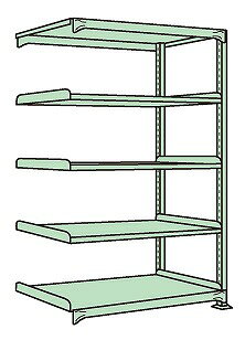 ※こちらの商品はメーカー直送のため代金引換はできません。 簡単ボルトレス構造なので組立て、中板移動、解体が間単に出来ます。 寸法：W1200×D600×H2100mm 段数：5段 耐荷重(棚1段当り)：150kg 耐荷重(棚1連当り)：600kg 本体色：ホワイトグレー 25mmピッチ段替え可能 注意事項：連結タイプのみでのご使用は出来ませんので必ず同機種の高さ・奥行きの同じ単体タイプをご購入ください。棚板段数は、天棚及び底棚を含みます。