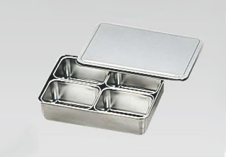 18-8プレス R号用ヤクミ入 4ヶ入角 【薬味容器】【薬味入れ】【業務用保存容器】【18-8ステンレス】【業務用】