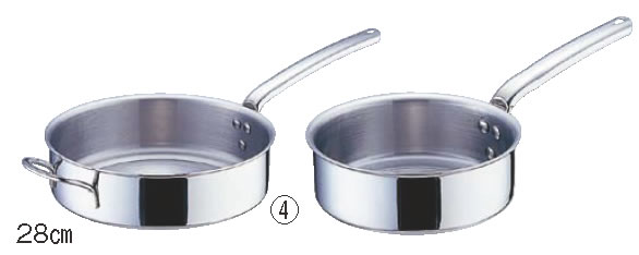 18-10プライオリティ 片手浅型鍋(蓋無) 3691-24 デバイヤー【IH対応】【ステンレス片手鍋】【電磁調理器対応】【IH対応】【業務用鍋】【debuyer】【業務用】