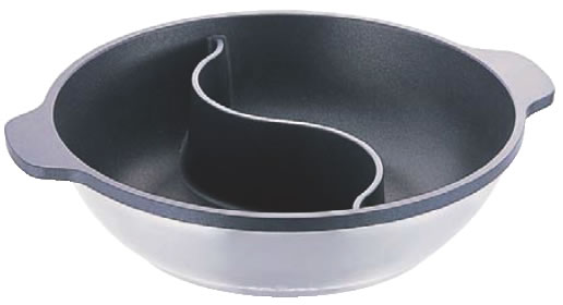 TKG 電磁 味めぐり 2槽式(内面フッ素樹脂加工) 30cm 【IH200V対応】 【IH 電磁調理器対応】【鍋料理】【料理演出用品】【和食卓上鍋 鍋用小物】【業務用】