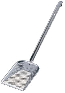 UK18-8パンチングフライヤー用角カス揚 (板ハンドル) L【油きり】【業務用】