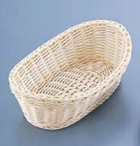 樹脂バスケット 舟型 30cm 白【籐カゴ】【業務用】