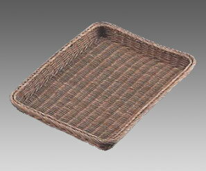 籐 浅型パンカゴ 40号 茶 16-731B【かご】【バスケット】【業務用】