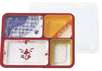 夢彩ごぜん TSR-80-60 柄付/透明(50セット)【使い捨て容器】【使い捨て食器】【プラ容器】【業務用】