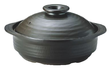 IHサーマテック土鍋 ブラック 9号 ME097 【IH 電磁調理器対応】【料理演出用品】【和食卓上鍋 鍋用小物】【業務用】