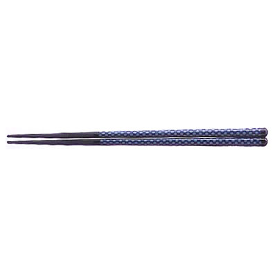 ■5セット■22.7cm六角塗箸 紺水玉■5セット■