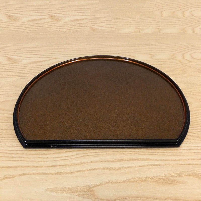 半月両面盆 金梨地/朱 尺6寸【お盆】【和食盆】【敷膳】【御膳盆】【会席盆】【懐石盆】【半月盆】【トレイ】【トレー】【1-82-6】