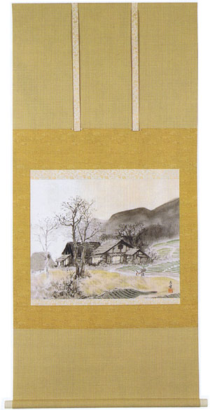 掛け軸『夕月』川合玉堂　かわい・ぎょくどう