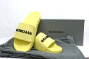 BALENCIAGA バレンシアガ POOL SLIDE BAL ロゴ スライド ラバー サンダル イエロー ブラック 43サイズ(約28.5cm) 56582...