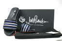 LOROPIANA ロロピアーナ HIROSHI FUJIWARA 藤原ヒロシ SEA SLIDE WALK H F U シー スライド ウォーク サンダル キャンバス ブラック ブルーマルチカラー 38サイズ(約25cm) FAM3777【中古】新古品