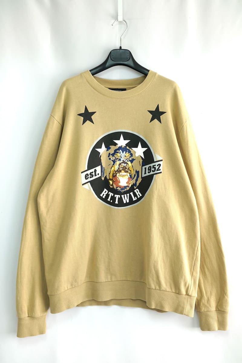 GIVENCHY ジバンシィ RT.TWLR ロットワイラー クルーネック スウェット トレーナー ベージュ Sサイズ 11F 7084 704【中古】