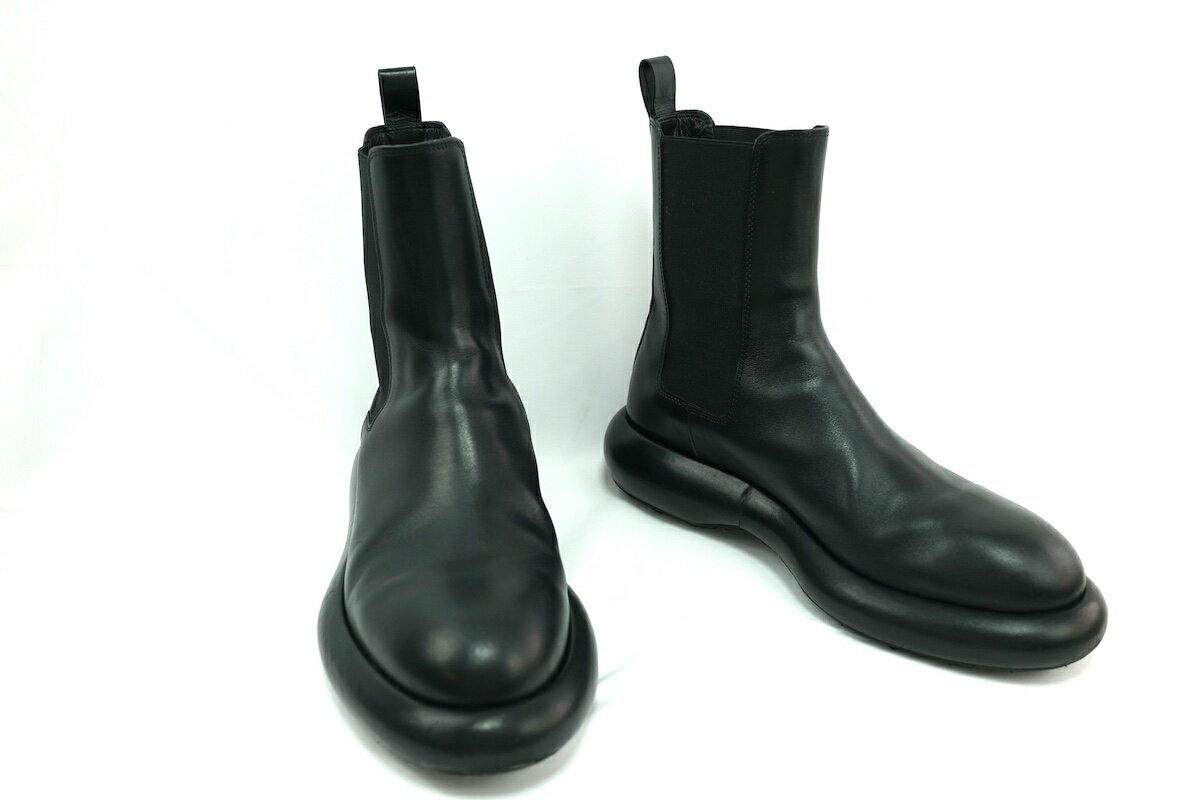 JIL SANDER CHELSEA BOOT ジルサンダー チェルシーブーツ メンズ カーフレザー サイドゴアブーツ ブラック 41サイズ 【中古】