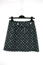LOUIS VUITTON ルイヴィトン モノグラム マルタンガール ミニ スカート ブラック レディース ウール シルク 34サイズ RW221W QS3 F...