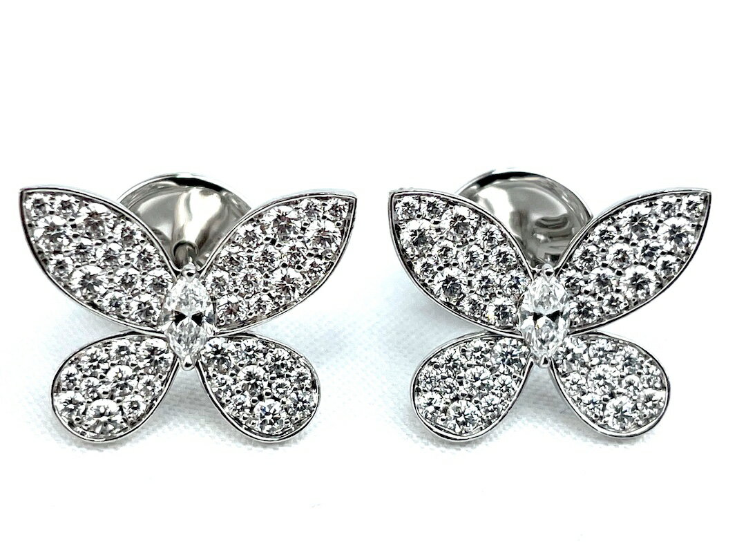 GRAFF グラフ バタフライ ピアス スモール スタッド イヤリング ダイヤ ホワイトゴールド 1.10ct K18WG【中古】のサムネイル