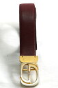 GUCCI vintage oxblood red leather belt 70s グッチ ヴィンテージ ダブルG ゴールド ベルト ボルドー ブラック 75サイズ 11523【中古】