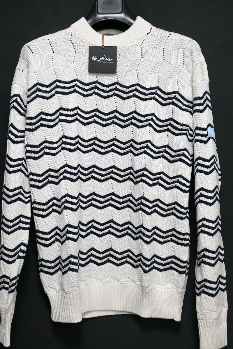 Loro Piana WITH HIROSHI FUJIWARA ロロピアーナ×藤原ヒロシWavy Stripe Sweater Knit white Size:S,M新古品