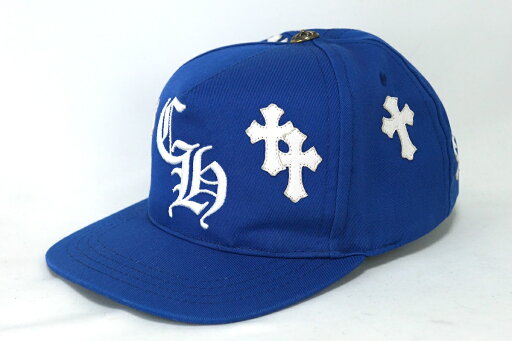 CHROME HEARTS HAT 5 PANEL CAP BSBL CBLT BLUE/WHITE クロムハーツ クロスパッチ ベースボールキャップ CH ロゴ刺繍 クロスボールブルー ONE SIZE【中古】 CHROME HEARTS HAT 5 PANEL CAP BSBL CBLT BLUE/WHITE クロムハーツ クロスパッチ ベースボールキャップ CH ロゴ刺繍 クロスボールブルー ONE SIZE【中古】