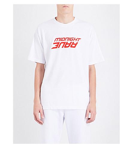 MIDNIGHT STUDIOS Awge Bodega Midnight Rave Cotton-jersey T-shirt In White ミッドナイトスタジオ Tシャツ ホワイト サイズ4【中古】新古品