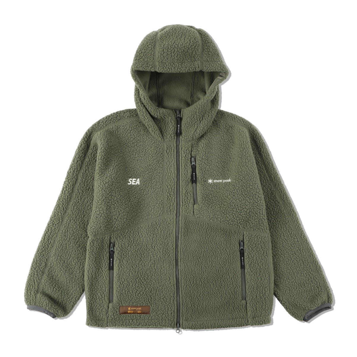 WIND AND SEA x Snow Peak Thermal Boa Fleece Jacket Olive EB _ V[ Xm[ s[N T[} {A t[X WPbg I[u