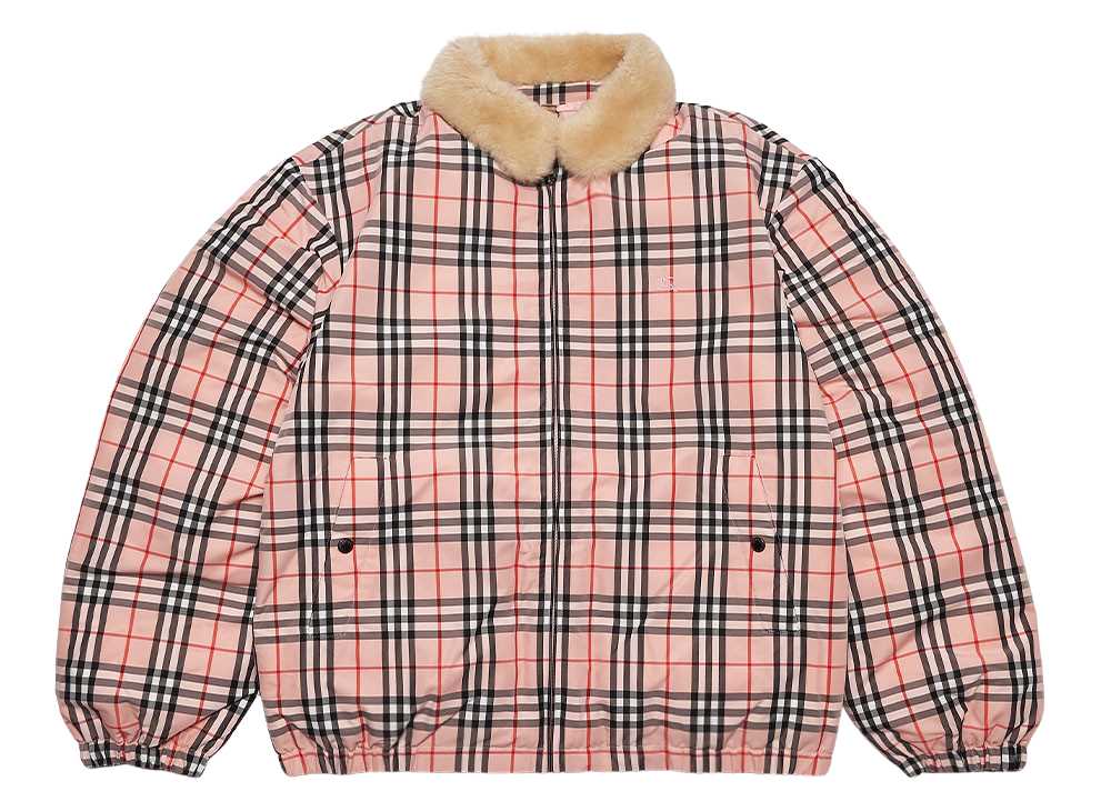 Supreme / Burberry Shearling Collar Down Puffer Jacket Pink シュプリーム バーバリー シアリング カラー ダウン パフ ジャケット ピンク S M L XL【中古】新古品