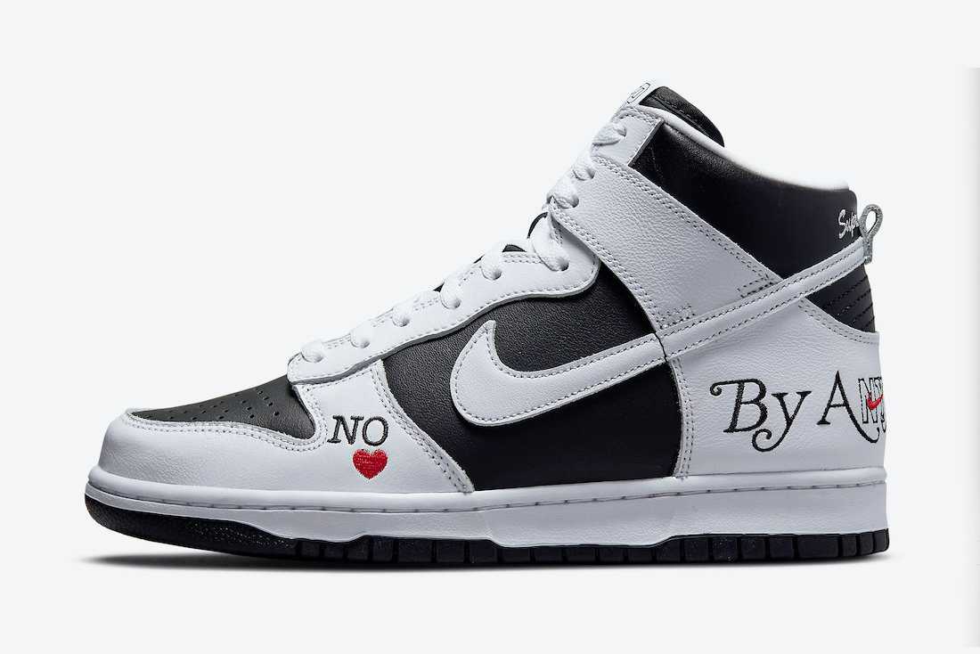 Supreme × Nike SB Dunk High By Any Means White Black シュプリーム × ナイキ SB ダンク ハイ バイ エ...