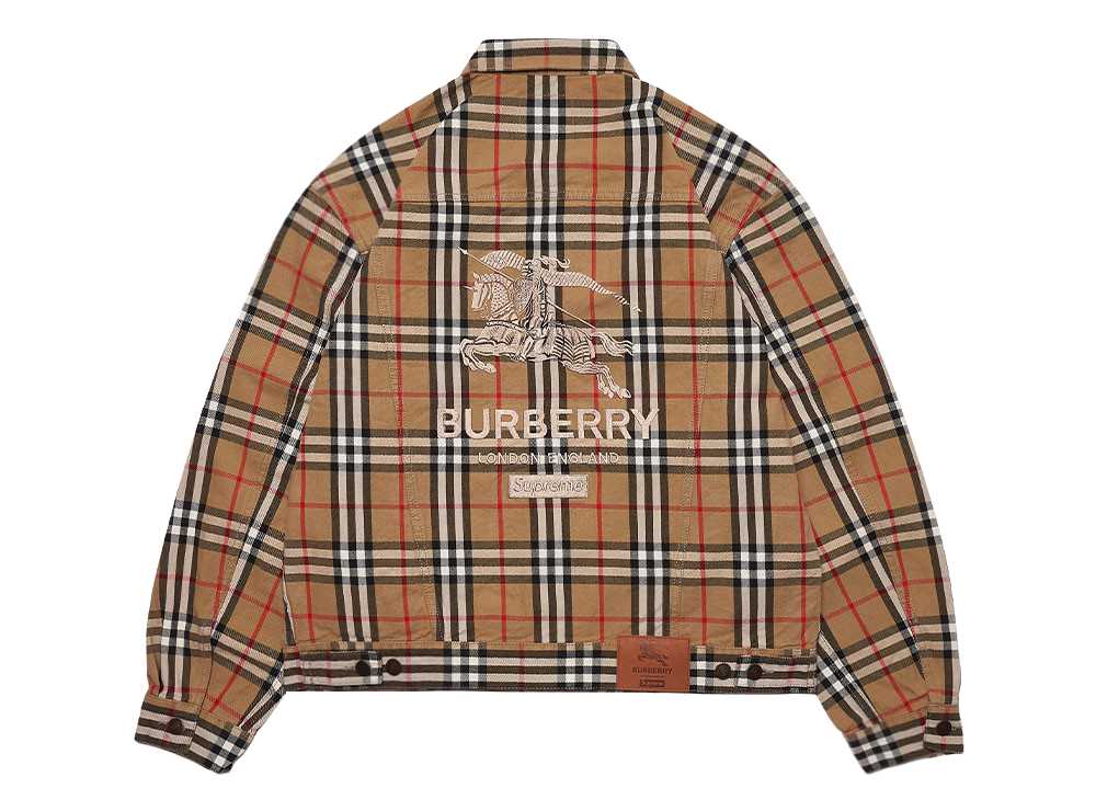 Supreme / Burberry Denim Trucker Jacket Beige Vv[ o[o[ fj gbN WPbg x[WyÁzVÕi