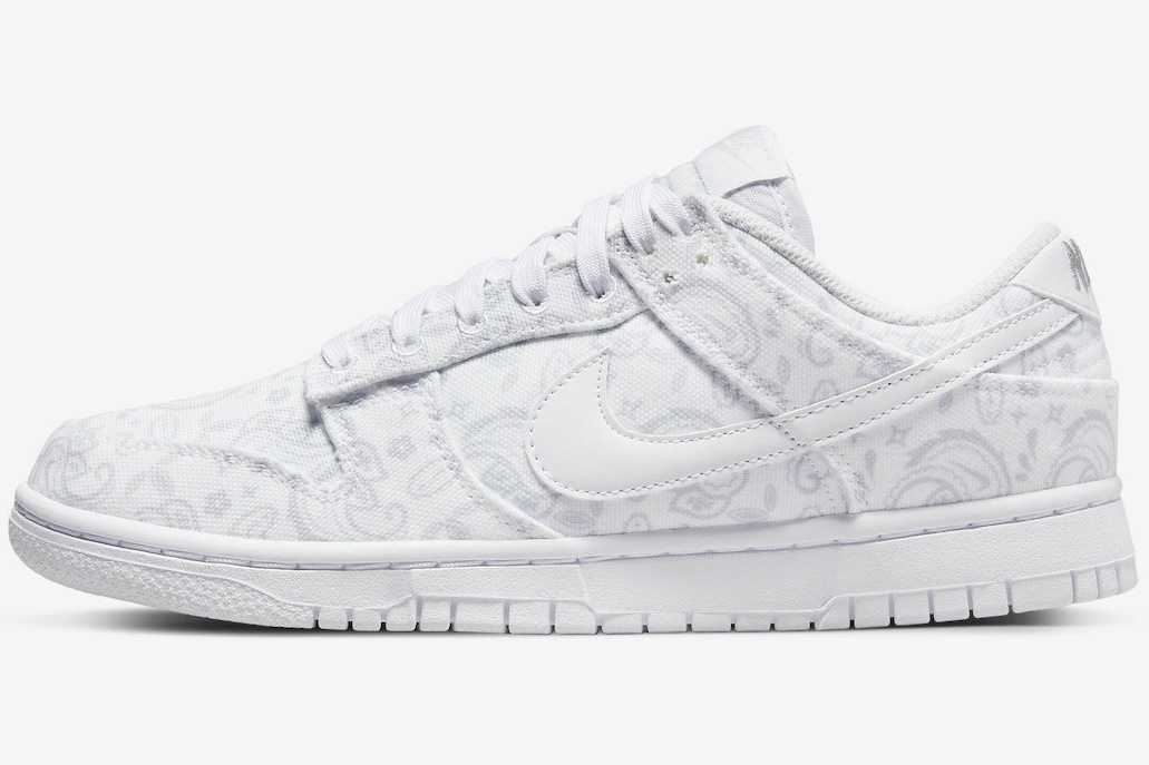 サイズ選択可【国内配送】Nike WMNS Dunk Low ESS White Paisley ナイキ ウィメンズ ダンク ロー ESS ホワイト ペイズリー WMNS 23 23.5 24 24.5 25 25.5 26 26.5 27 27.5 28 28.5 29