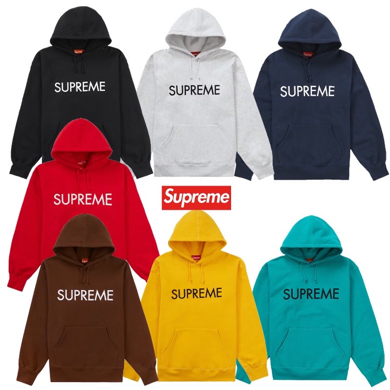 シュプリーム FW22 Supreme Capital Hooded Sweatshirt シュプリーム カピタル フーディー スウェットシャツ パーカー Black Ash Grey Navy Red Dark Brown Bright Gold Dark Aqua Ash Grey S M L XL