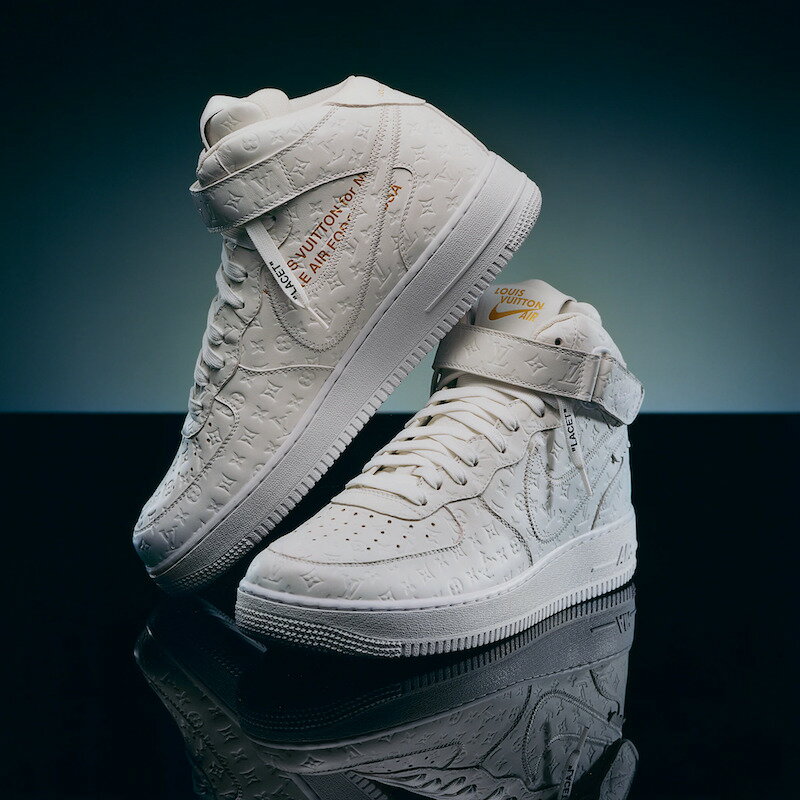 サイズ 選択可能【国内配送】Louis Vuitton × Nike Air Force 1 Mid by Virgil Abloh White ルイ・ヴィトン × ナイキ エアフォース1 ミッド バイ ヴァージル・アブロー ホワイト 24.5 25 25.5 26 26.5 27 27.5 28 28.5 29