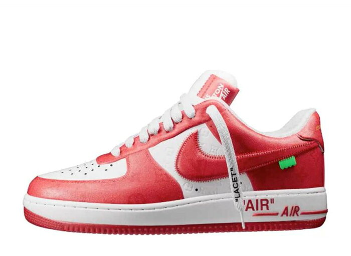 サイズ 選択可能【国内配送】Louis Vuitton × Nike Air Force 1 Low by Virgil Abloh White & Comet Red ルイ・ヴィトン × ナイキ エアフォース1 ロー バイ ヴァージル・アブロー ホワイト & コメット レッド 24.5 25 25.5 26 26.5 27 27.5 28 28.5 29