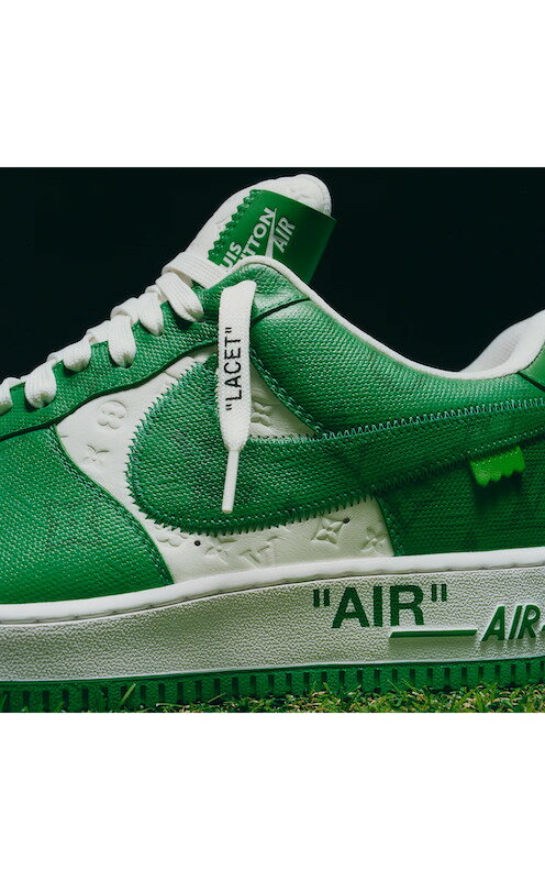 サイズ 選択可能【国内配送】Louis Vuitton × Nike Air Force 1 Low by Virgil Abloh White & Gym Green ルイ・ヴィトン × ナイキ エアフォース1 ロー バイ ヴァージル・アブロー ホワイト & ジム グリーン 24.5 25 25.5 26 26.5 27 27.5 28 28.5 29