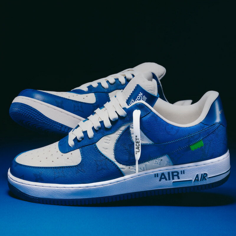 サイズ 選択可能【国内配送】Louis Vuitton × Nike Air Force 1 Low by Virgil Abloh White & Team Royal Blue ルイ・ヴィトン × ナイキ エアフォース1 ロー バイ ヴァージル・アブロー ホワイト & チームロイヤルブルー 24.5 25 25.5 26 26.5 27 27.5 28 28.5 29