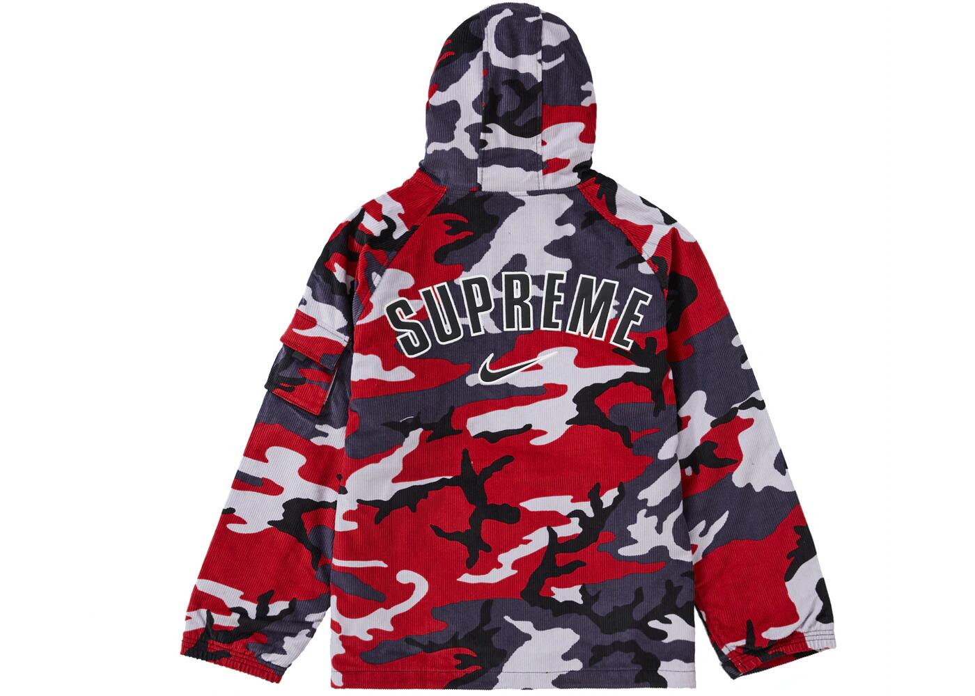 Supreme / Nike Arc Corduroy Hooded Jacket Red Camo シュプリーム ナイキ アーク コーデュロイ フーディー ジャケット レッド カモ S M L XL新古品