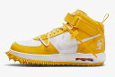 Off-White Nike Air Force 1 Mid SP LTHR White and Varsity Maize オフホワイト ナイキ エアフォース1 ミッド SP レザー ホワイト アンド バーシティメイズ DR0500-101【中古】新古品