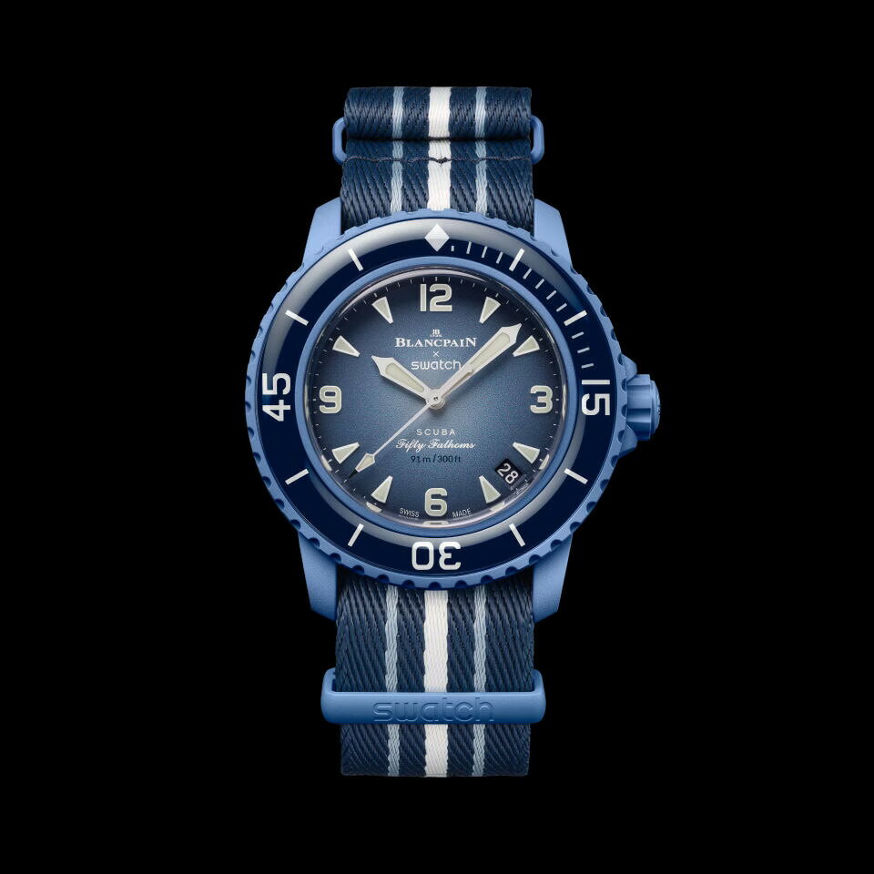 Swatch BLANCPAIN Atlantic Ocean スウォッチ × ブランパン アトランティック オーシャン Bioceramic Scuba Fifty Fathoms Atlantic Ocean バイオセラミック フィフティファゾムス SO35A100 大西洋新古品