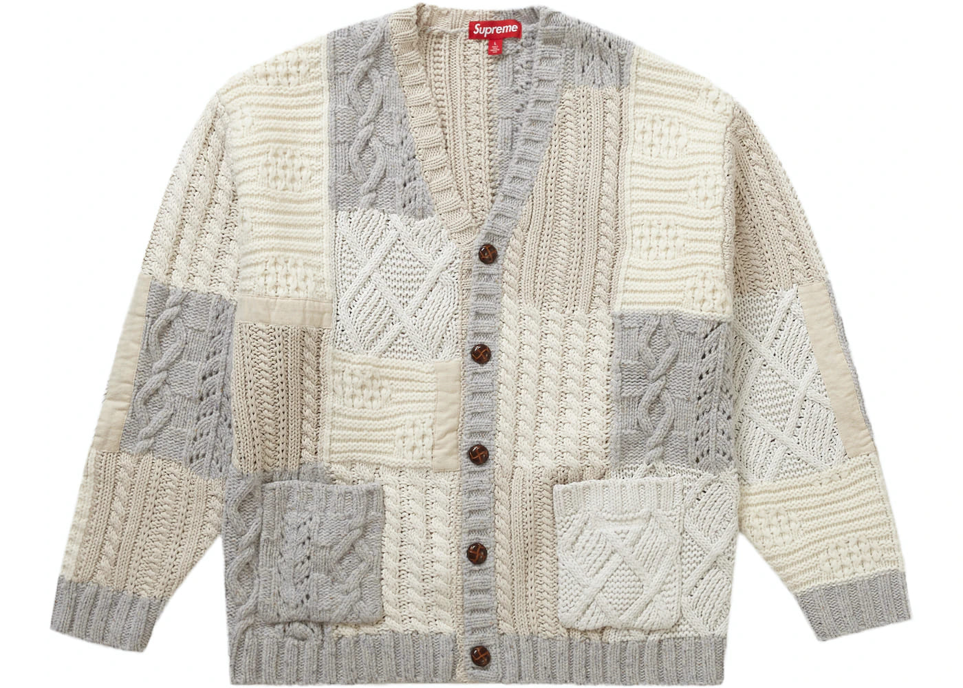 FW23 Supreme Patchwork Cable Knit Cardigan シュプリーム パッチワーク ケーブル...