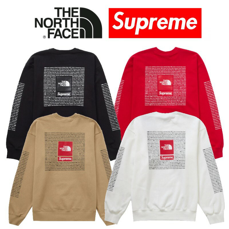 24SS Supreme The North Face Crewneck シュプリーム ザ ノース フェイス クルーネック スウェット トレーナー Black White Red Khaki【中古】新古品