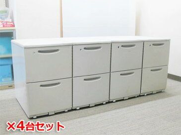 デスクワゴン 事務ワゴン サイドワゴン 袖机 脇机 2段【中古オフィス家具】【中古】