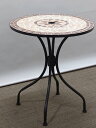 円テーブル モザイクテーブル ガーデンテーブル カフェテーブル【中古オフィス家具】【中古】