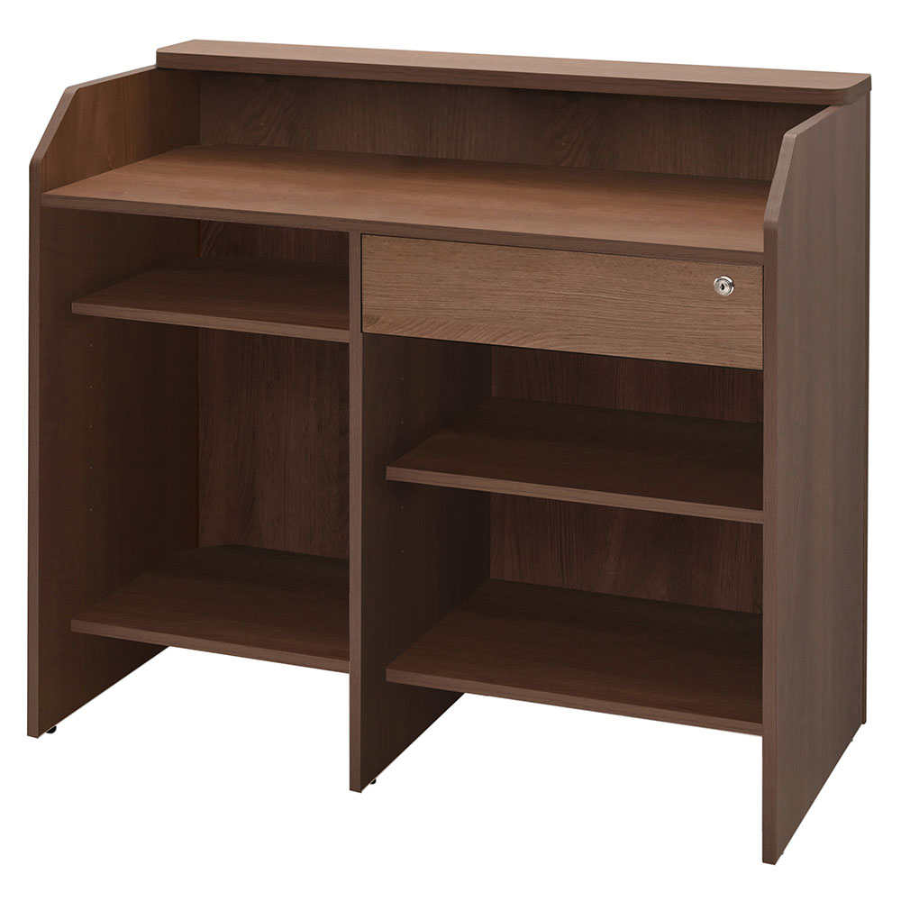 テンポ レジカウンター W1100 ウォルナット RFTRC-11DM 新品 カウンター 引き出し 鍵付き 店舗用家具 [2]