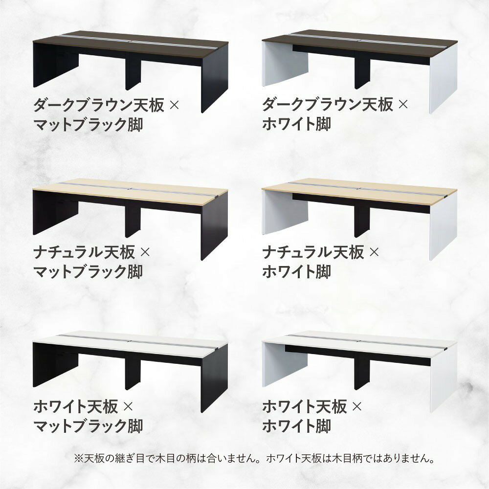 フリーアドレスデスク 2人用 幅1200×奥行1400mm 配線ボックス付き オフィスデスク ワークデスク パソコンデスク 事務机 平机 オフィス WPF-1214 [2]