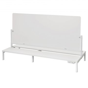乐天商城 - 【法人様限定】送料無料 対面机上台 W1150 ホワイト フロストパネル