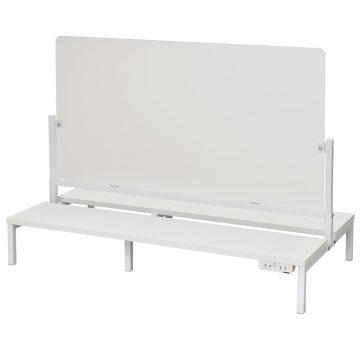 乐天商城 - 【法人様限定】送料無料 対面机上台 W950 ホワイト フロストパネル