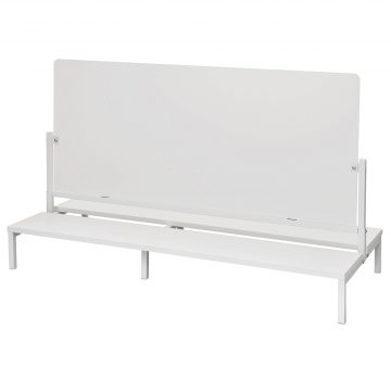 乐天商城 - 【法人様限定】送料無料 対面机上台 W1150 ホワイト フロストパネル付き