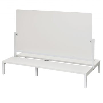 乐天商城 - 【法人様限定】送料無料 対面机上台 W950 ホワイト フロストパネル付き
