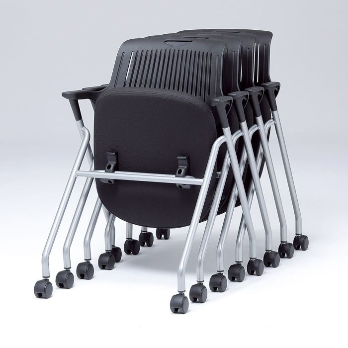【法人様限定】 新品 PNO平行スタッキングチェア Bブラックフレ-ム [2]
