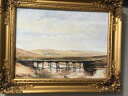 絵画 【モンゴルの絵 カラコルムの橋】 油絵 額入り 額付き インテリア アート 壁掛け 10号
