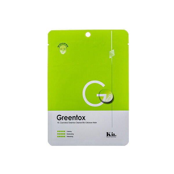 韓国コスメ キーコスメチック Kii Cosmetics グリーントックスクレンズバイオセルロースマスク Greentox Cleanse Bio-Cellulose Mask フェイスマスク