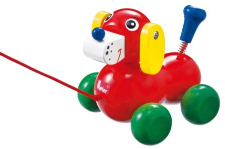 子供達に人気の‘いぬのヴァルディ’。 引っ張ると首を振りながらついてきます。 メーカー：ドイツ・ニック社 大きさ：16cm